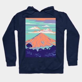 Volcan de Colima or Volcan de Fuego in Mexico WPA Art Deco Poster Hoodie